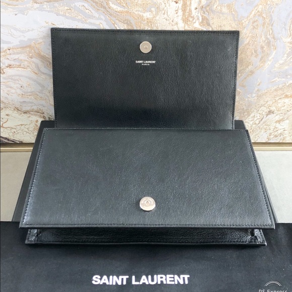 Saint Laurent Monogram Studded Leather Clutch Bag - Picture 6 of 8